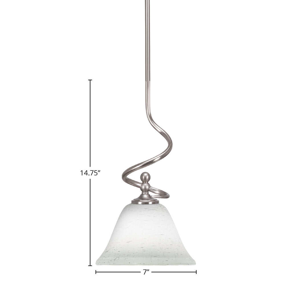 Capri One Light Mini Pendant in Brushed Nickel with 7" White Muslin Shade