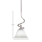 Capri One Light Mini Pendant in Brushed Nickel with 7" White Muslin Shade