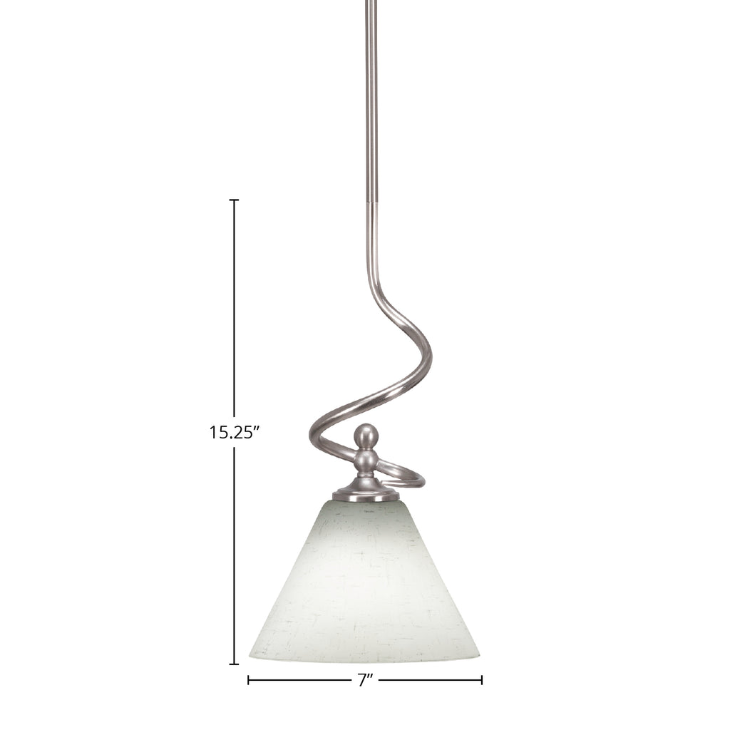Capri One Light Mini Pendant in Brushed Nickel with 7" White Muslin Shade