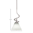 Capri One Light Mini Pendant in Brushed Nickel with 7" White Muslin Shade