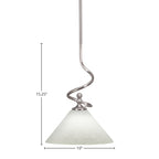 Capri One Light Mini Pendant in Brushed Nickel with 10" White Muslin Shade