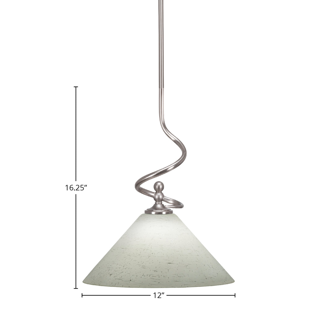 Capri One Light Mini Pendant in Brushed Nickel with 12" White Muslin Shade