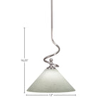 Capri One Light Mini Pendant in Brushed Nickel with 12" White Muslin Shade