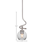 Capri One Light Mini Pendant in Brushed Nickel with 5.75" Smoke Bubble Shade