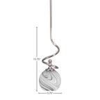 Capri One Light Mini Pendant in Brushed Nickel with 5.75" Onyx Swirl Shade