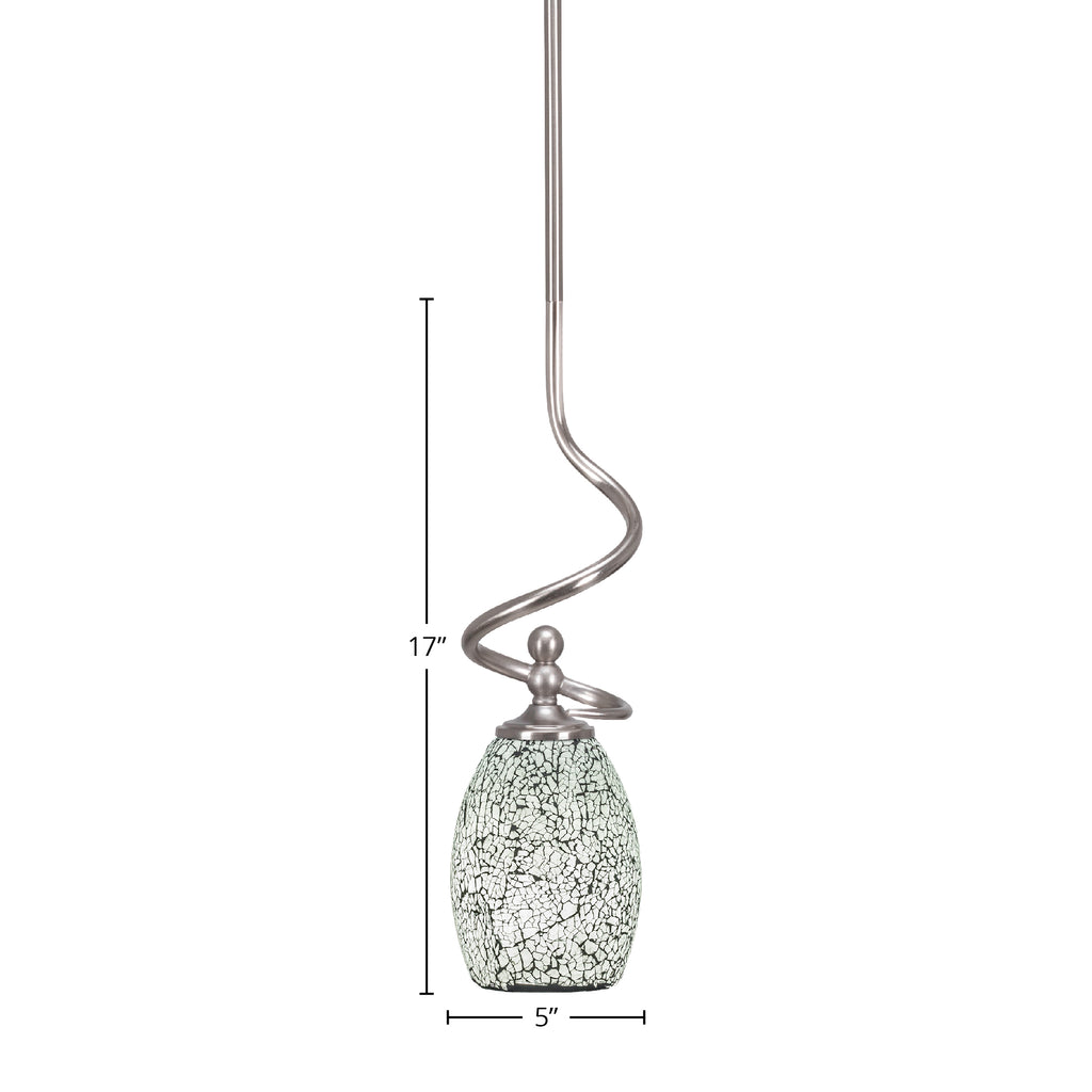 Capri One Light Mini Pendant in Brushed Nickel with 5" Black Fusion Shade