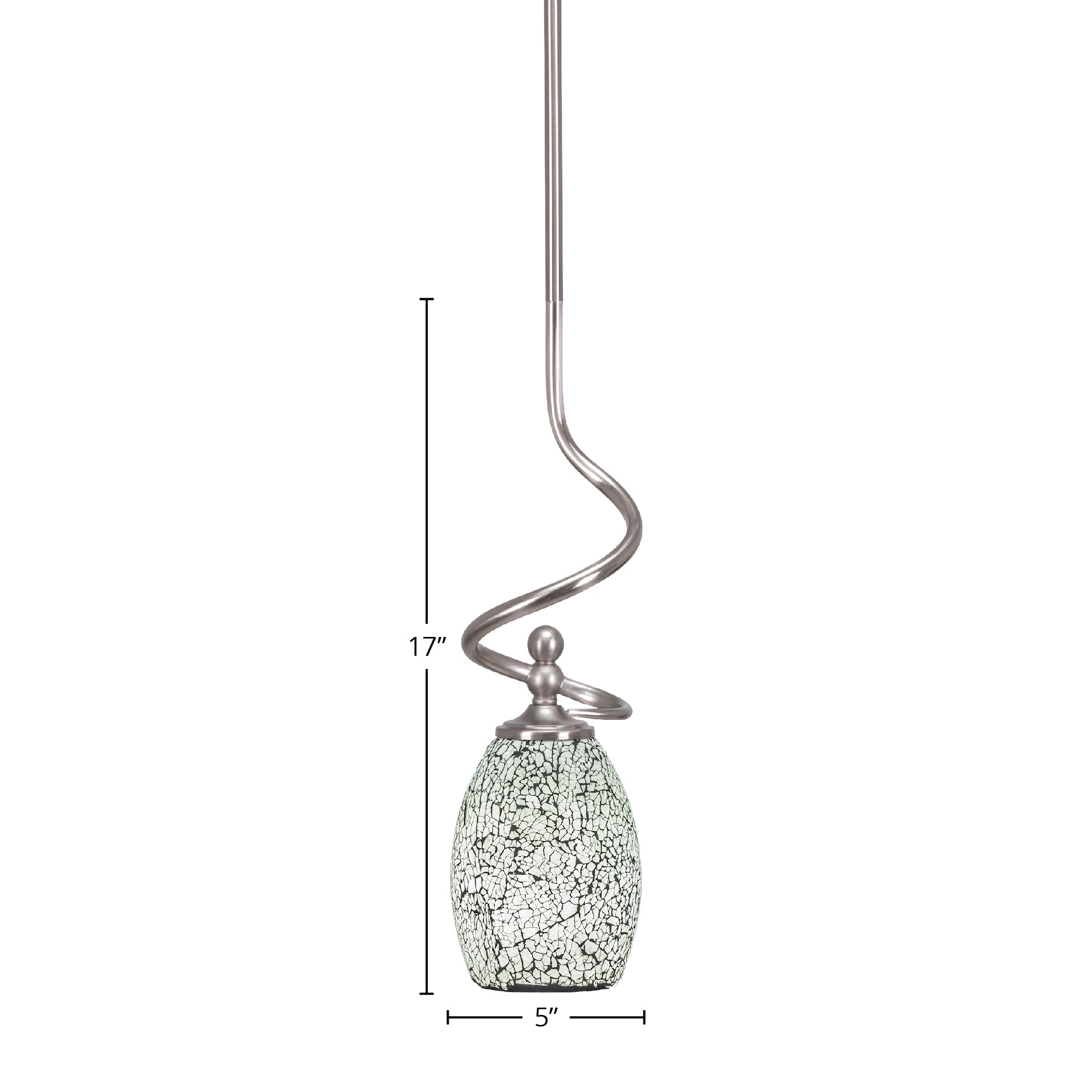 Capri One Light Mini Pendant in Brushed Nickel with 5" Black Fusion Shade