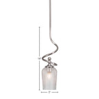 Capri One Light Mini Pendant in Brushed Nickel with 5" Clear Textured Shade