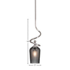 Capri One Light Mini Pendant in Brushed Nickel with 5" Smoke Textured Shade