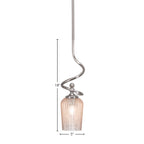 Capri One Light Mini Pendant in Brushed Nickel with 5" Silver Textured Shade