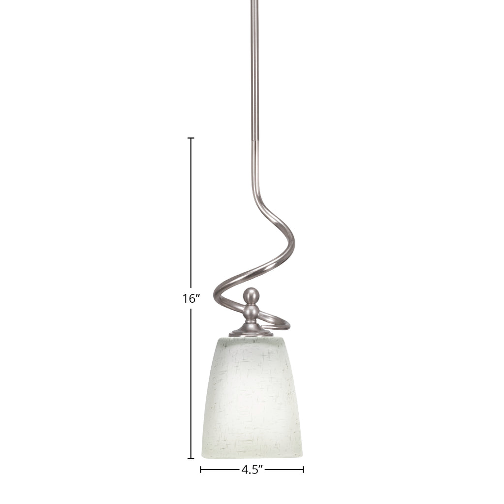 Capri One Light Mini Pendant in Brushed Nickel with 4.5" Square White Muslin Shade