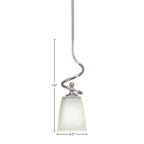 Capri One Light Mini Pendant in Brushed Nickel with 4.5" Square White Muslin Shade