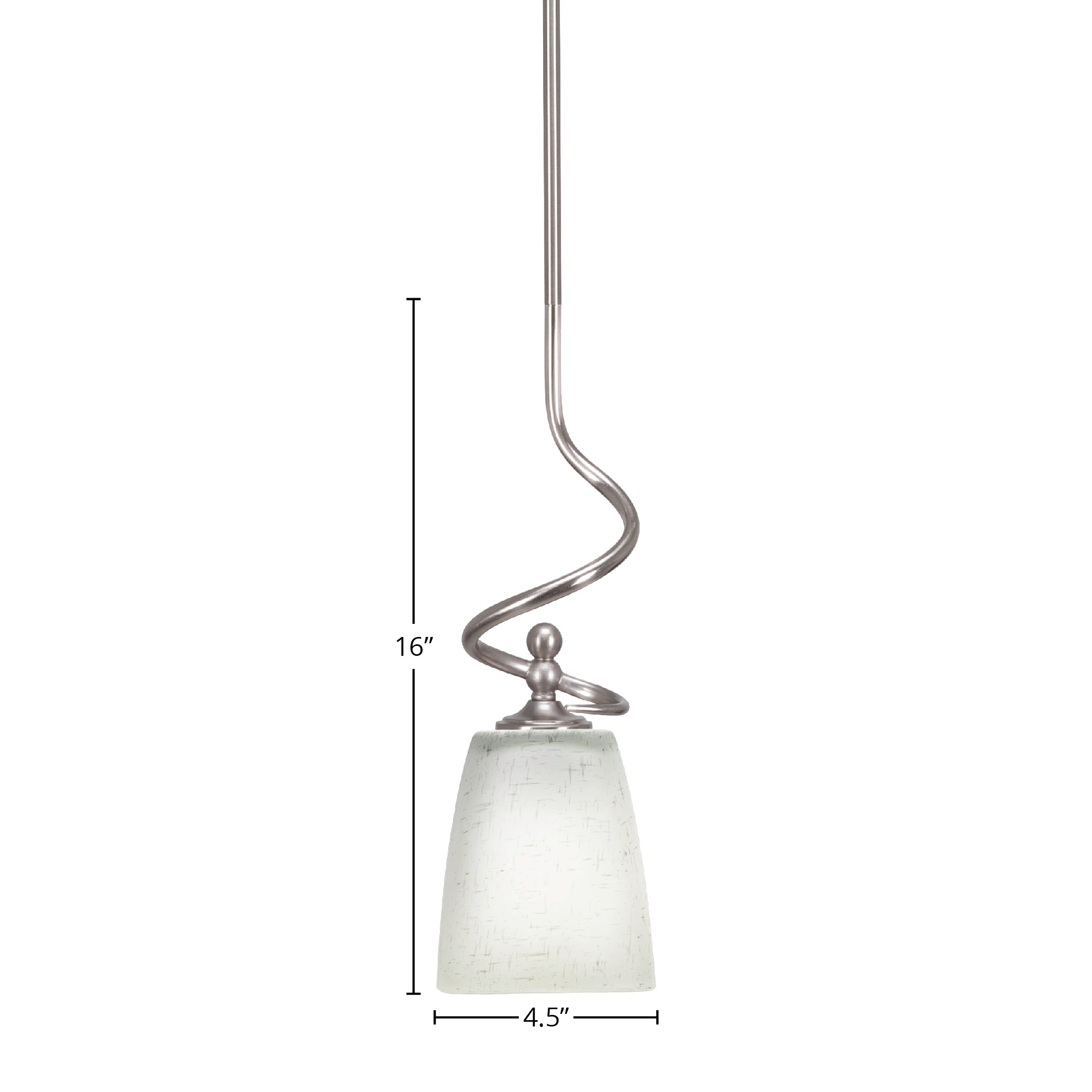 Capri One Light Mini Pendant in Brushed Nickel with 4.5" Square White Muslin Shade