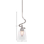 Capri One Light Mini Pendant in Brushed Nickel with 4.5" Square Clear Bubble Shade