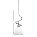 Capri One Light Mini Pendant in Brushed Nickel with 6.25" White Marble Shade