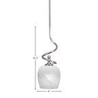 Capri One Light Mini Pendant in Brushed Nickel with 6" White Marble Shade