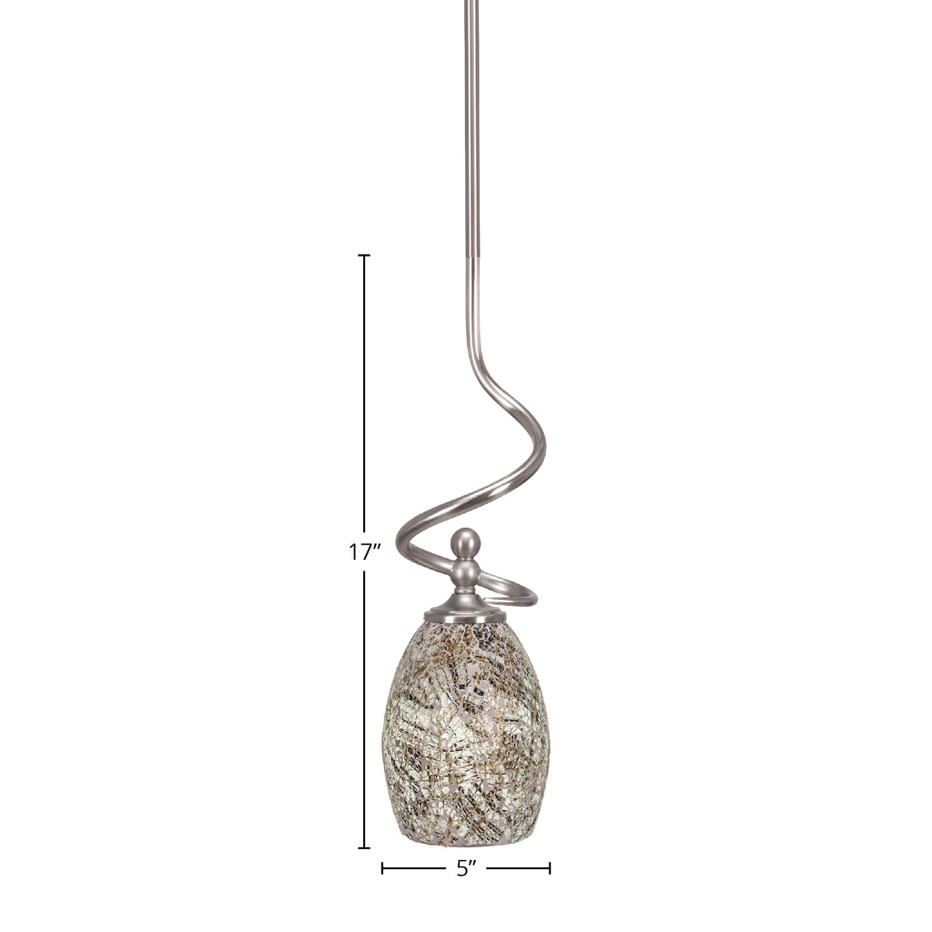 Capri One Light Mini Pendant in Brushed Nickel with 5" Natural Fusion Shade