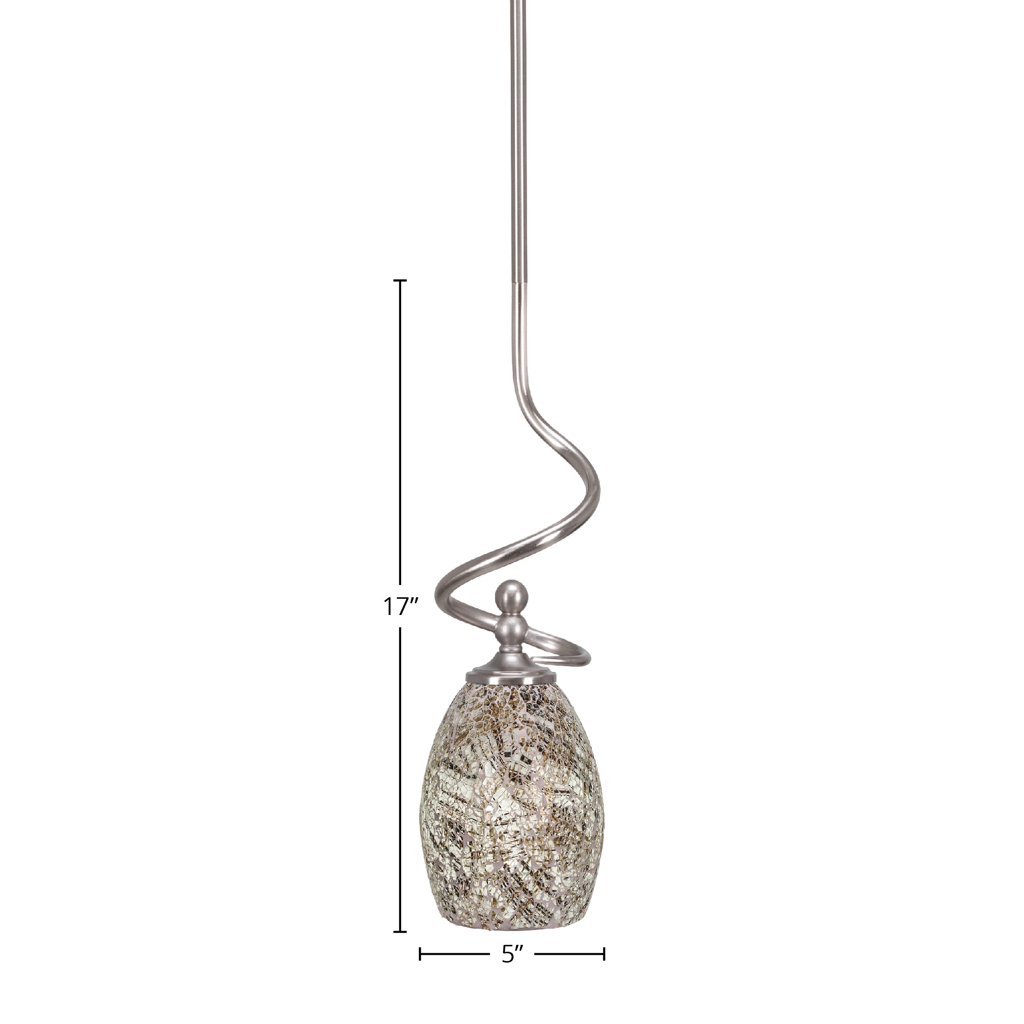 Capri One Light Mini Pendant in Brushed Nickel with 5" Natural Fusion Shade
