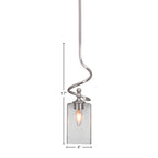 Capri One Light Mini Pendant in Brushed Nickel with 4" Square Clear Bubble Shade