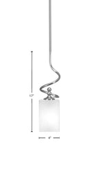 Capri One Light Mini Pendant in Brushed Nickel with 4" Square White Muslin Shade