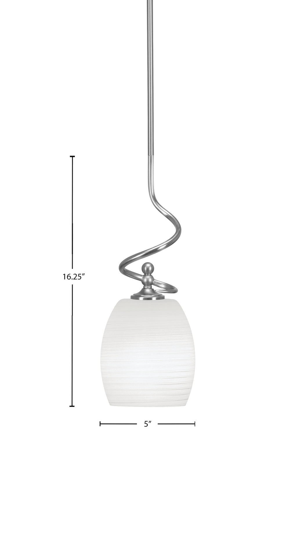 Capri One Light Mini Pendant in Brushed Nickel with 5" White Linen Shade