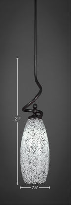 Capri One Light Mini Pendant in Dark Granite with 5.5" Black Fusion Shade