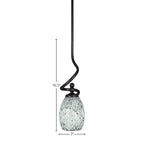 Capri One Light Mini Pendant in Dark Granite with 5" Black Fusion Shade