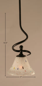 Capri One Light Mini Pendant in Dark Granite with 7" Frosted Crystal Shade