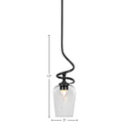 Capri One Light Mini Pendant in Matte Black with 5" Clear Bubble Shade