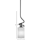 Capri One Light Mini Pendant in Matte Black with 4" White Marble Shade
