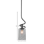 Capri One Light Mini Pendant in Matte Black with 4" Smoke Bubble Shade