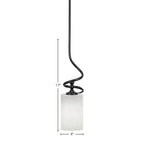 Capri One Light Mini Pendant in Matte Black with 4" White Muslin Shade