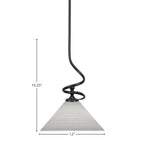 Capri One Light Mini Pendant in Matte Black with 12" White Matrix Shade
