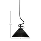 Capri One Light Mini Pendant in Matte Black with 12" Black Matrix Shade