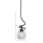 Capri One Light Mini Pendant in Matte Black with 5.75" Smoke Bubble Shade