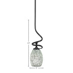 Capri One Light Mini Pendant in Matte Black with 5" Black Fusion Shade