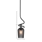Capri One Light Mini Pendant in Matte Black with 5" Smoke Textured Shade