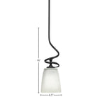 Capri One Light Mini Pendant in Matte Black with 4.5" Square White Muslin Shade