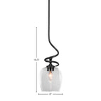 Capri One Light Mini Pendant in Matte Black with 6" Clear Bubble Shade
