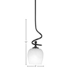 Capri One Light Mini Pendant in Matte Black with 6" White Marble Shade