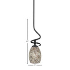 Capri One Light Mini Pendant in Matte Black with 5" Natural Fusion Shade
