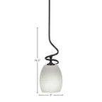 Capri One Light Mini Pendant in Matte Black with 5" White Linen Shade