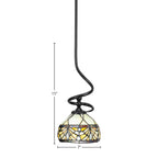 Capri One Light Mini Pendant in Matte Black with 7" Royal Merlot Art Glass Shade
