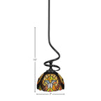 Capri One Light Mini Pendant in Matte Black with 7" Ivory Cypress Art Glass Shade