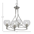 Capri Four Light Chandelier in Brushed Nickel with 5.75" Clear Bubble Shade