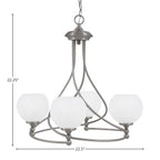 Capri Four Light Chandelier in Brushed Nickel with 5.75" White Marble Shade