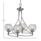 Capri Four Light Chandelier in Brushed Nickel with 5.75" Smoke Bubble Shade