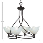 Capri Four Light Chandelier in Dark Granite with 7" Gold Ice Shade