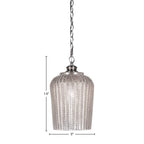 Cordova One Light Pendant in Brushed Nickel with 9" Silver Textured Shade