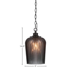 Cordova One Light Pendant in Matte Black with 9" Smoke Textured Shade